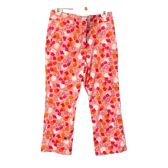 Barbie Vintage Lilly Pulitzer Julia Bermuda Pants Floral Ladybug Print  6 - Picture 1 of 3